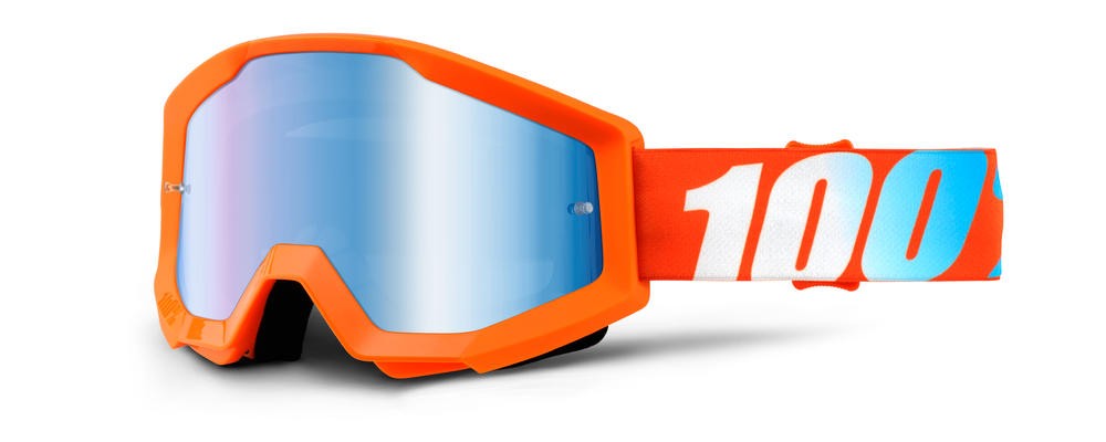 Strata Orange Mirror Blu Lens Maschera Cross 100% - 1