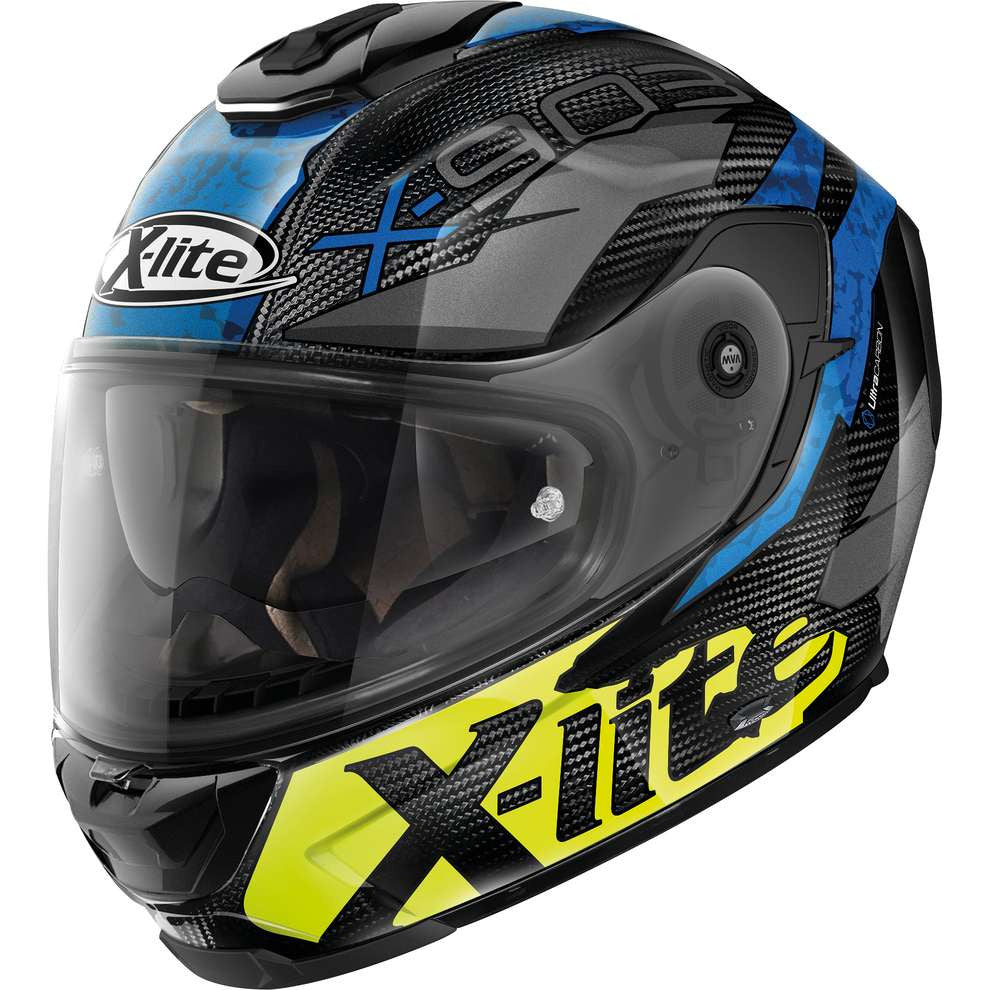 X-903 Ultra Carbon Barrage Blu Giallo Fluo Casco Integrale X-lite - 1