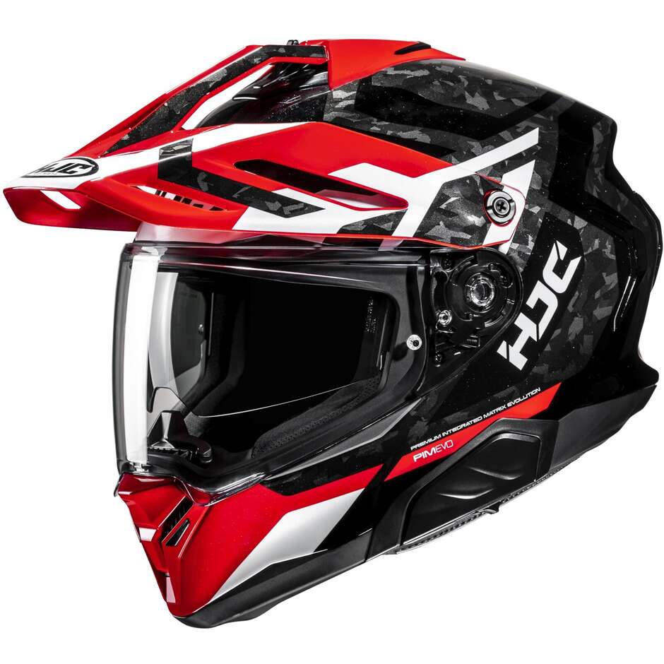 Rpha60 Dakar Mc1 Nero-bianco-rosso Casco Integrale In Fibra Adventure Hjc