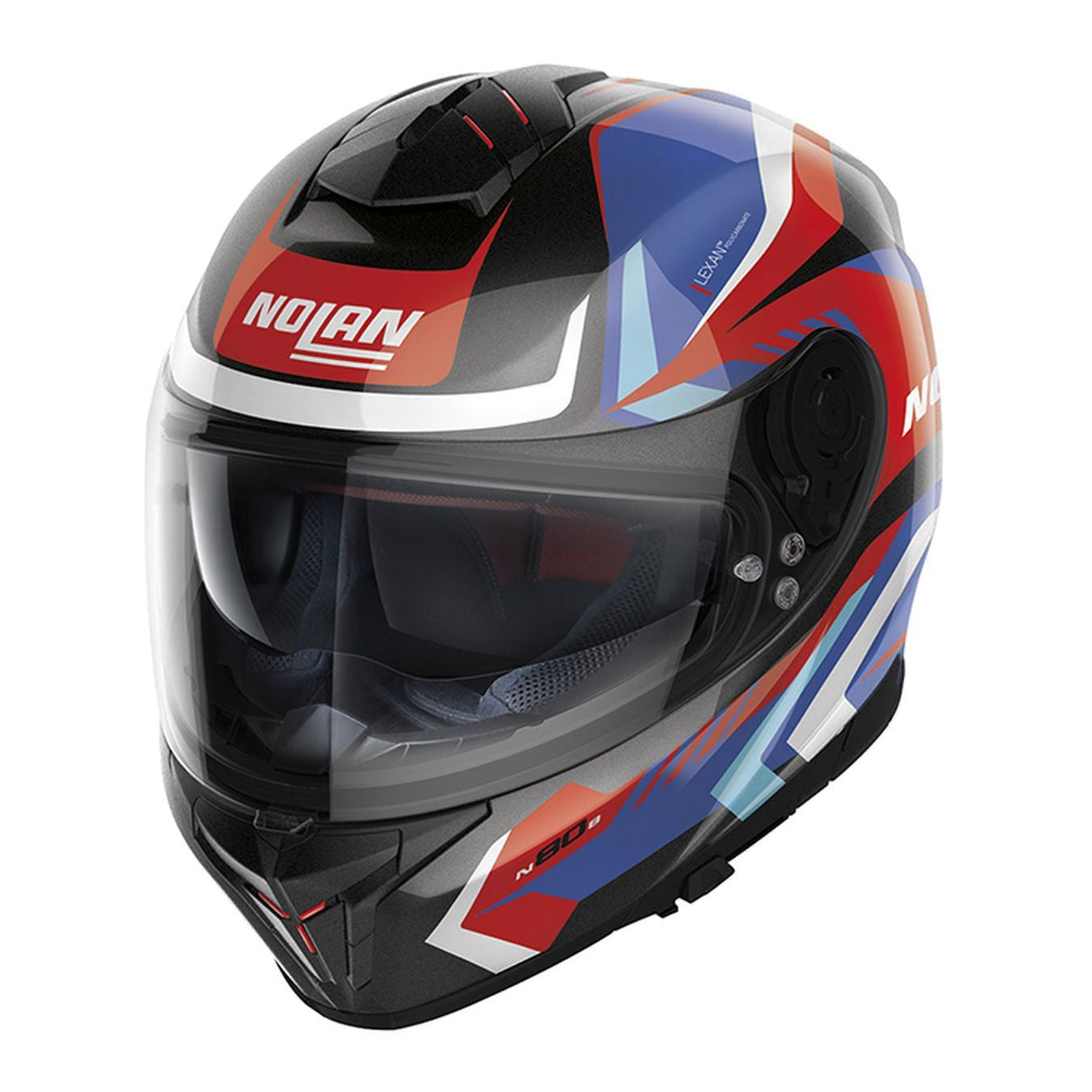 N80-8 Rumble Nero Rosso Blu Bianco Casco Integrale