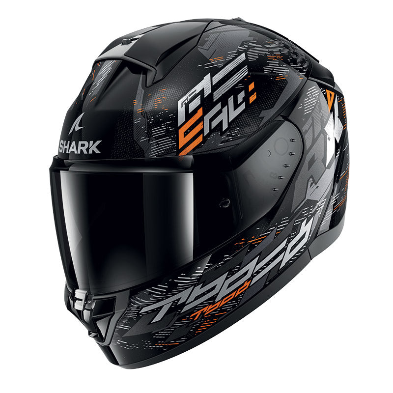 Ridill 2 Molokai Black Silver Orange Casco Integrale Doppia Visiera Shark