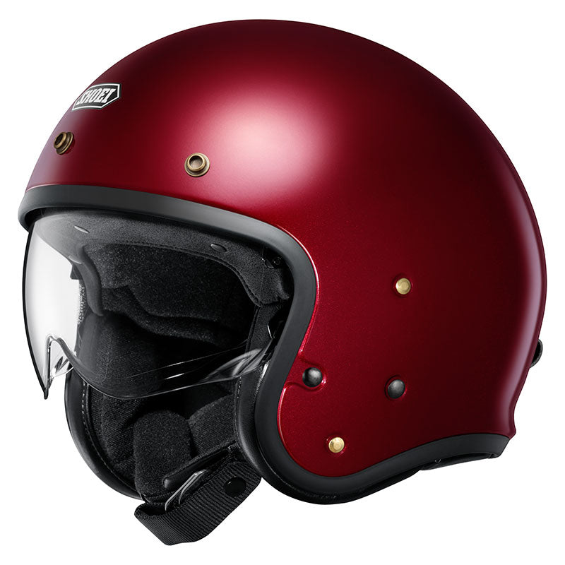 J-o2 Casco Jet Garnet Metallic E.06 In Fibra con Visierino Interno Shoei