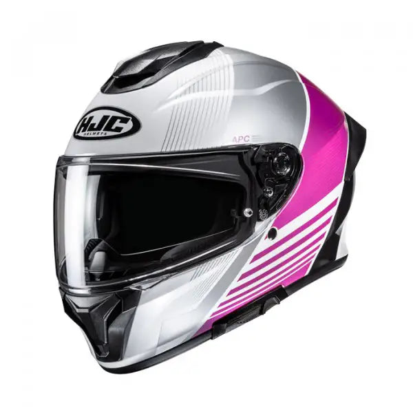 C71 Morix Mc8 Bianco-grigio-rosa Casco Integrale Doppia Visiera Hjc