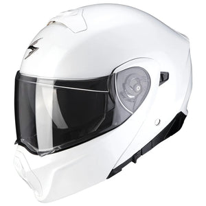 Exo-930  Solid Pearl White Casco Modulare Trasformbile In Jet Scorpion