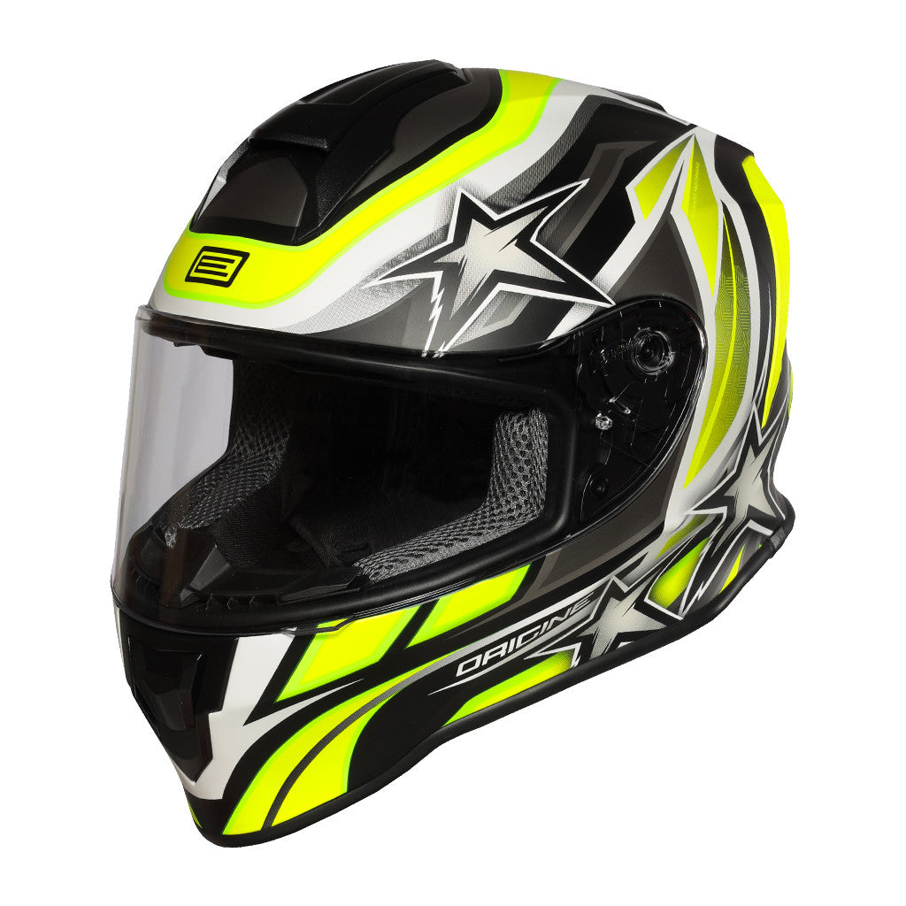 Dinamo Kids Stars Revolution Matt Fluo Yellow-black Casco Integrale Bimbo