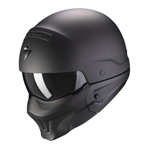 Exo-combat Evo Solid  Matt Black Casco Modulabile Scorpion