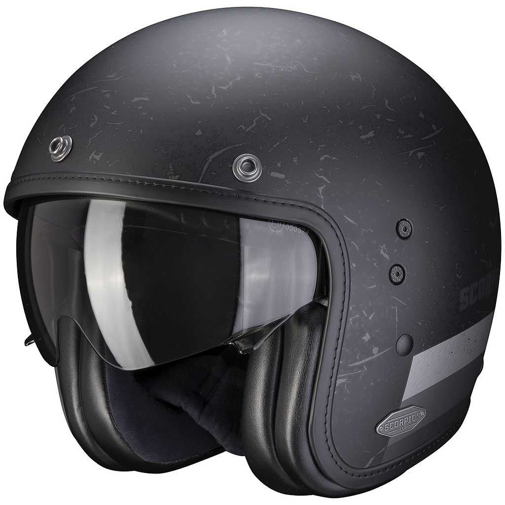Belfast Shift Matt Black-silver Casco Jet Scorpion