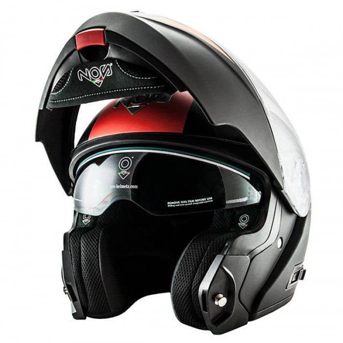 Ns-8 Triton Rosso Opaco Casco Modulare Nos