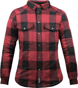 Camicia Donna Scacchi Rossa Foderata In Kevlar con Protezioni John Doe