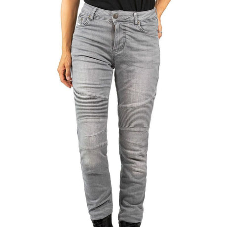 Betty Biker Jeans Donna Light Grey con Protezioni John Doe