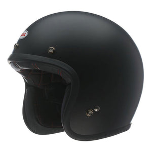 Custom 500 Solid Matt Black Casco Jet 3 Bottoni  Bell