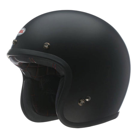 Custom 500 Solid Matt Black Casco Jet 3 Bottoni  Bell