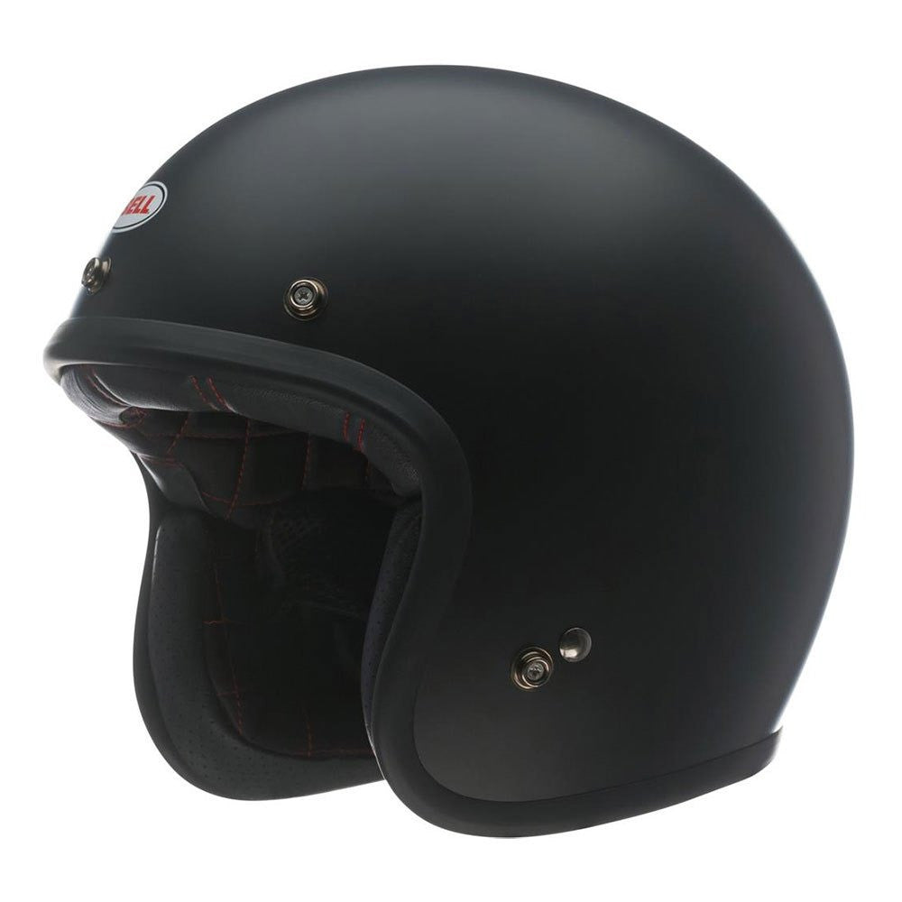 Custom 500 Solid Matt Black Casco Jet 3 Bottoni  Bell