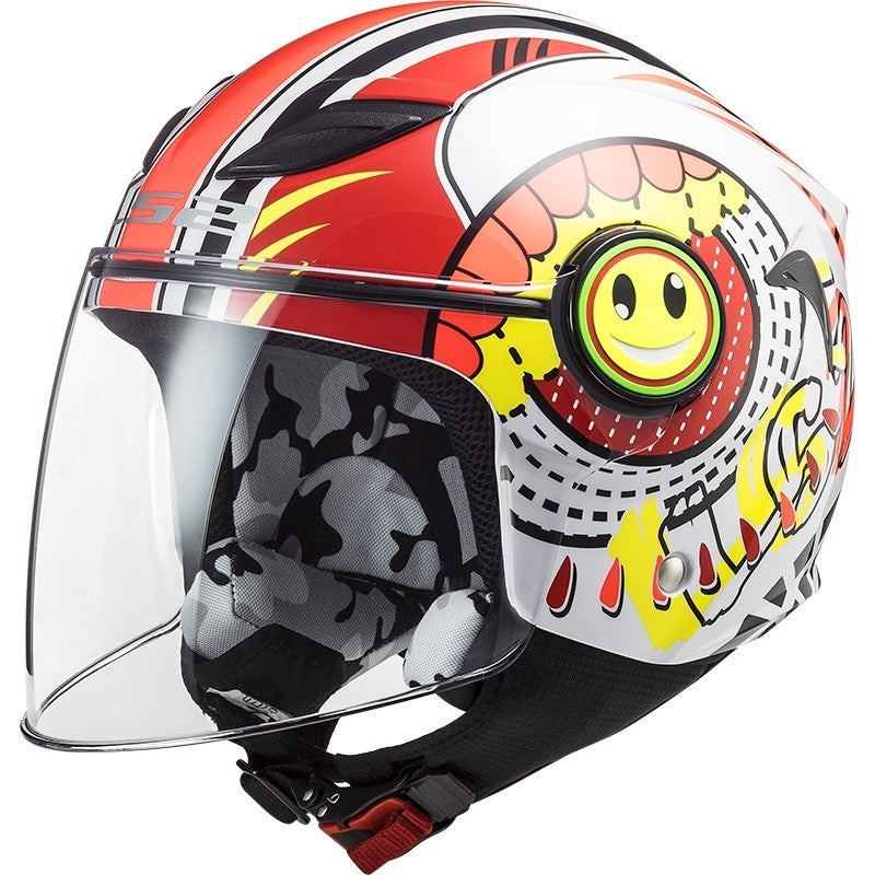 Of602 Funny Sluch Red White Casco Jet Bambino Ls2