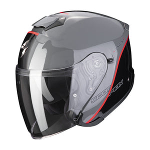 Exo-s1 Essence Grigio Cemento-nero-rosso Casco Jet Scorpion