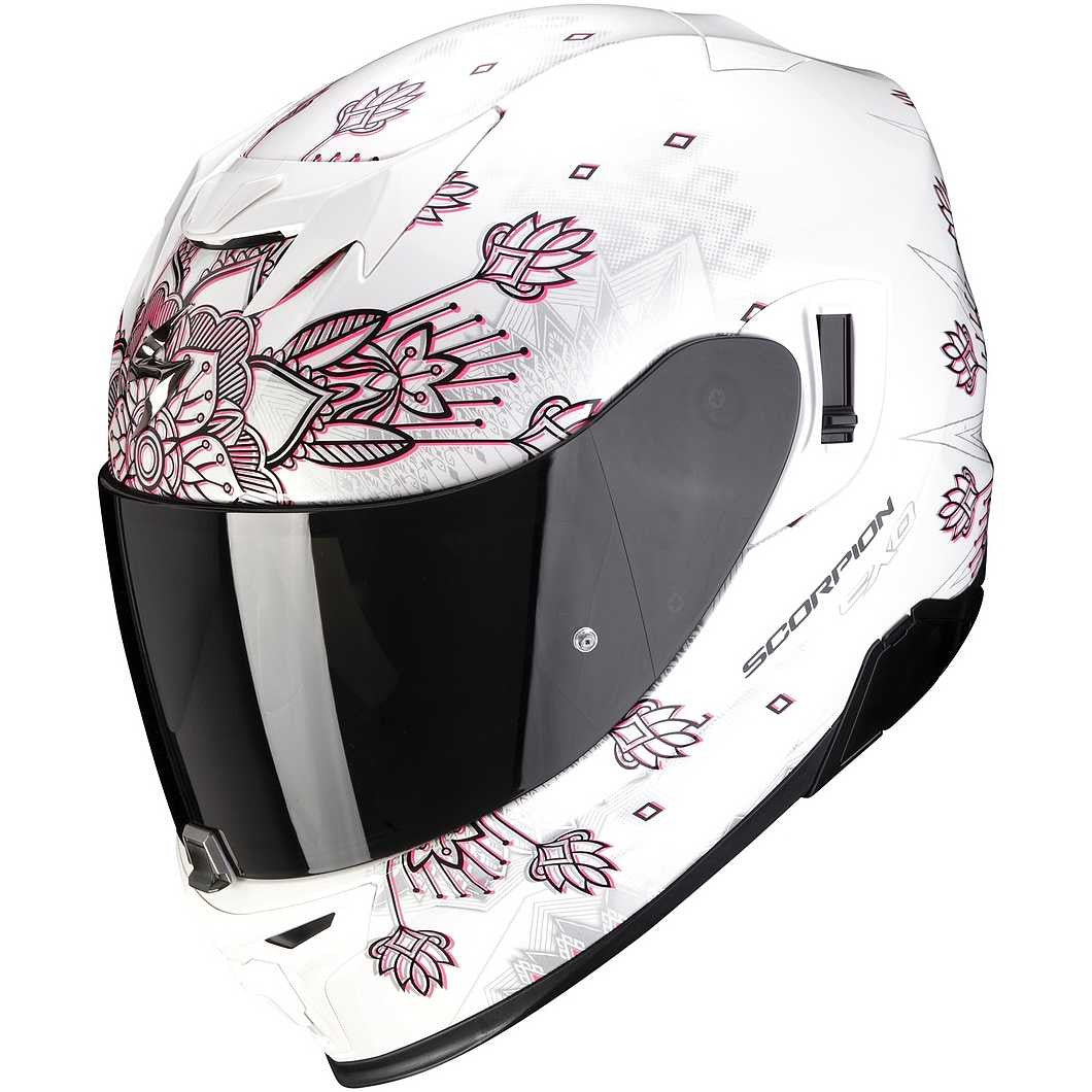 Exoi-520 Air Tina Bianco Perla Argento Casco Integrale Scorpion