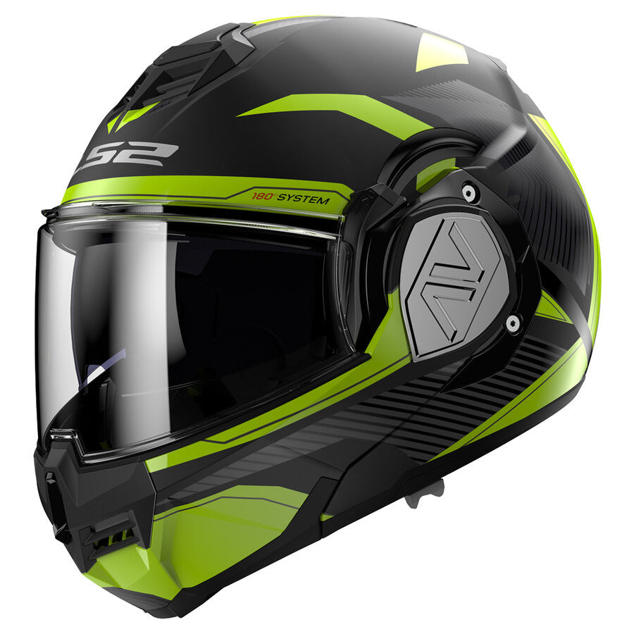 Ff906 Advant Revo Blach H-v Yellow Casco Convertibile Ls2
