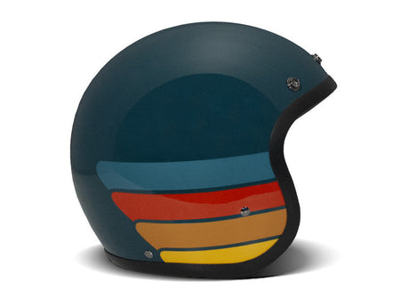 Casco Jet Vintage Petrolhead  Verde Petrolio Azzurro Rosso Beiage Giallo Dmd