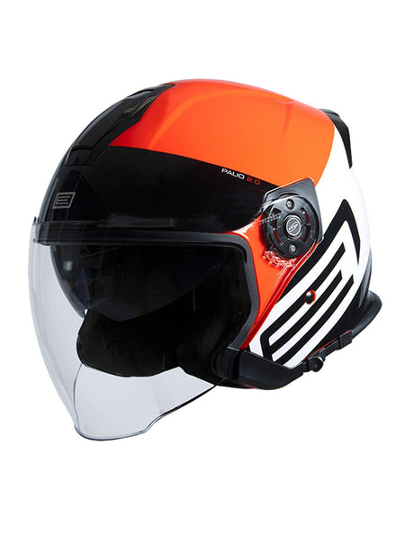 Palio 2.0 Scout Black Fluo Red Gloss Casco Jet Origine