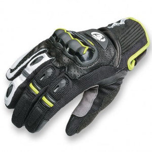 Guanti In Tessuto Suntech Air-mesh e Pelle Nero Giallo Estivo Garibaldi