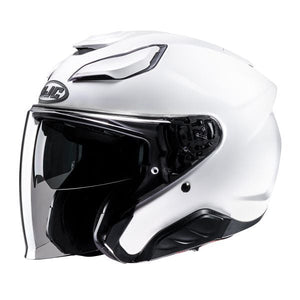 F31  Pearl White Casco Jet In Policarbonato con Visierino Del Sole Hjc