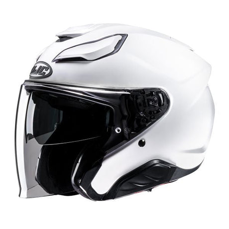 F31  Pearl White Casco Jet In Policarbonato con Visierino Del Sole Hjc