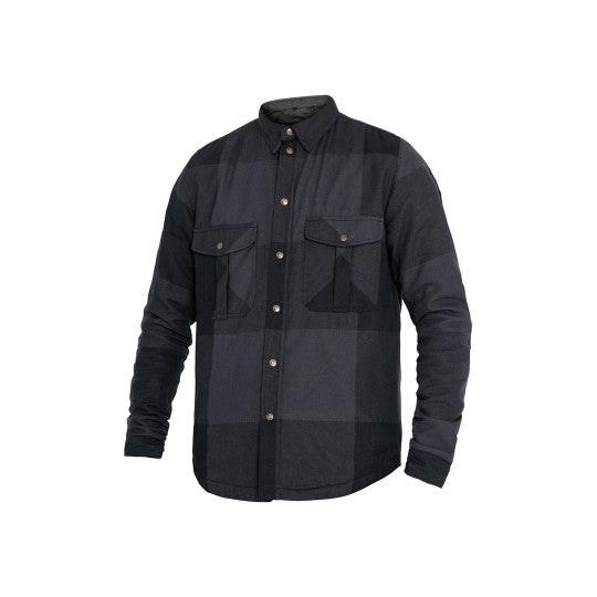 Camicia a Scacchi Grandi Nera Grigia con Protezioni John Doe