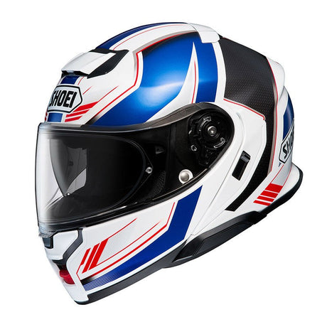 Neotec 3 Grasp Tc-10 Bianco Rosso Blu Casco Modulare In Fibra Shoei