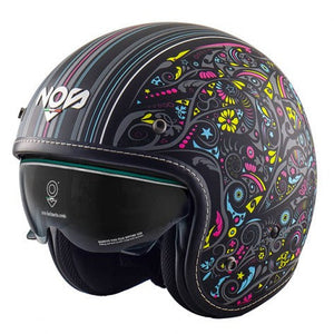Ns-1 Open Face Freedom Black Casco Jet Nos