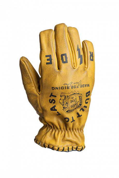Guanto In Pelle Coyote Yellow Black Vintage John Doe
