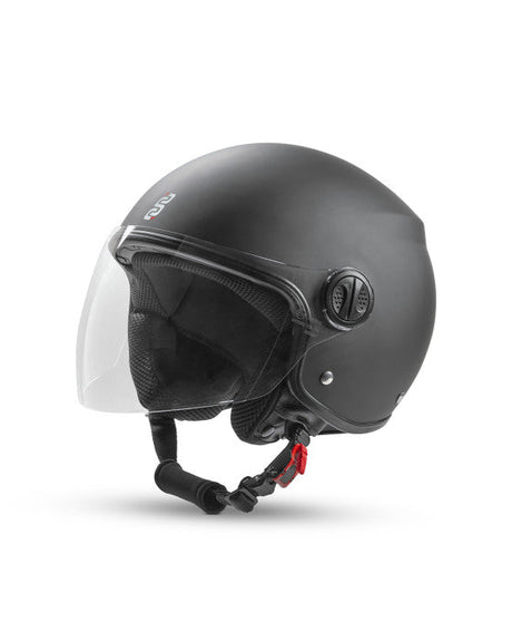 Aria Matt Black Casco Jet 06 Oj