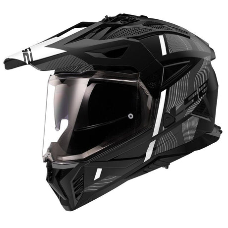 Mx702 Pioneer Ii Hill Matt Black White Casco Integrale Ls2