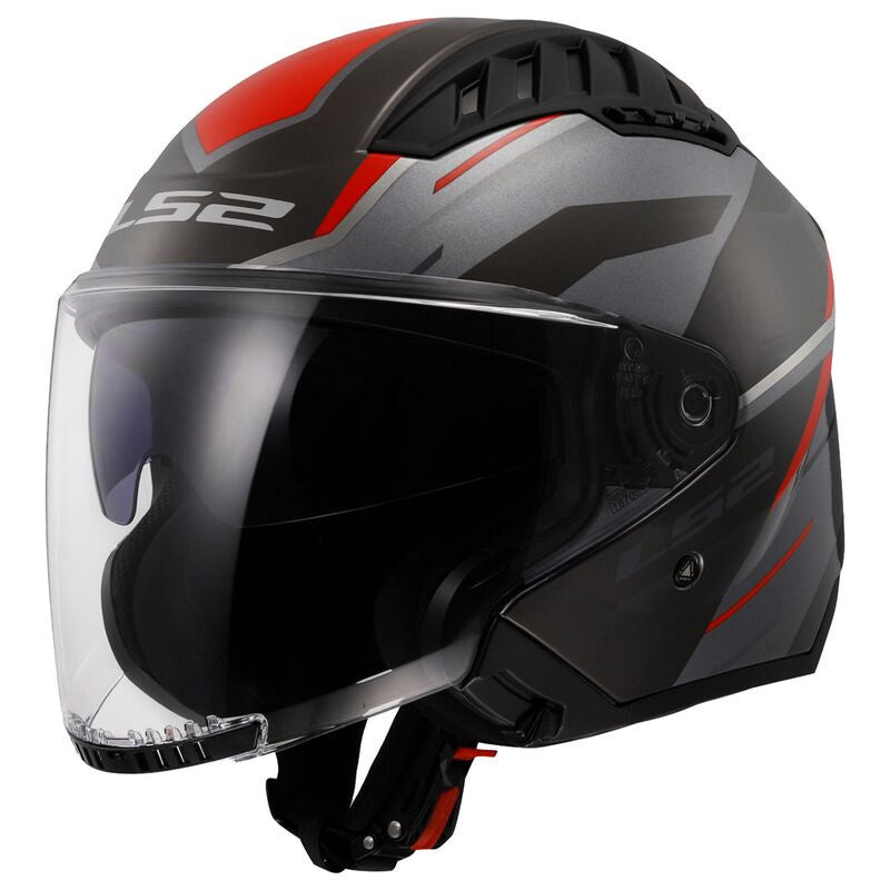 Of600 Copter Ii Diston Grey Red-06 Casco Jet Ls2