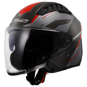 Of600 Copter Ii Diston Grey Red-06 Casco Jet Ls2