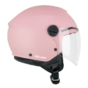 Mini Mono Rosa Opaco Casco Jet Bambina/o con Adesivi Inclusi Cgm