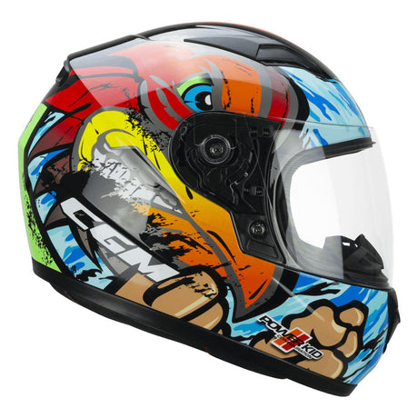 Lucky Boxer Azzurro Rosso Verde Casco Integrale Bambino/a Cgm