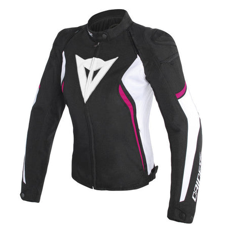 Giacca Sportiva Avro D2 Tex Lady Black/white/fuxia Estiva con Fodera Termica  Dainese