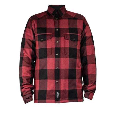 Camicia Scacchi Rossa Foderata In Kevlar con Protezioni John Doe
