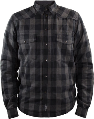 Camicia Scacchi Nero Grigio  Foderata In Kevlar con Protezioni John Doe
