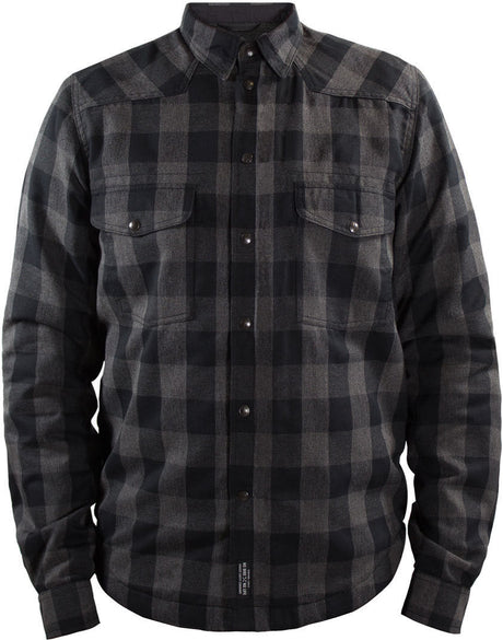 Camicia Scacchi Nero Grigio  Foderata In Kevlar con Protezioni John Doe