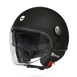Eos Matt Black Casco Jet con Doppia Visiera 06 Helmo Milano