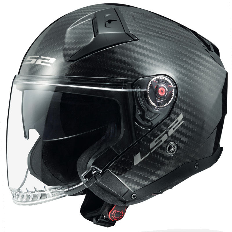 Infinity 2 Gloss Carbonio  Of603 06 Casco Jet Doppia Visiera Ls2