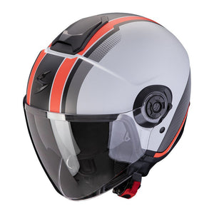 Exo-city Ii Vel Grigio-rosso Opaco Casco Jet Scorpion