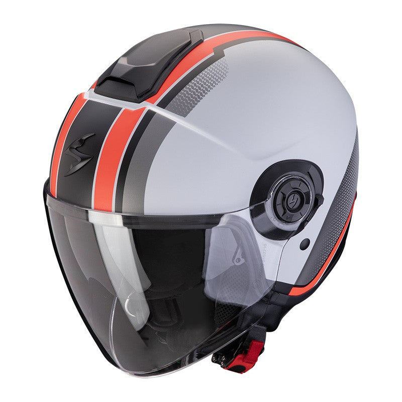Exo-city Ii Vel Grigio-rosso Opaco Casco Jet Scorpion