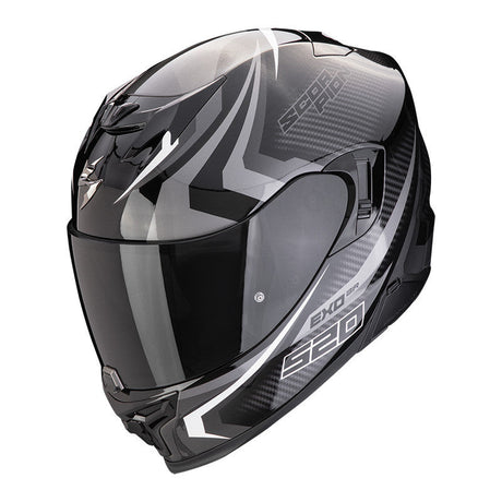 Exo-520 Evo Air Terra Nero-argento-bianco Casco Integrale Scorpion