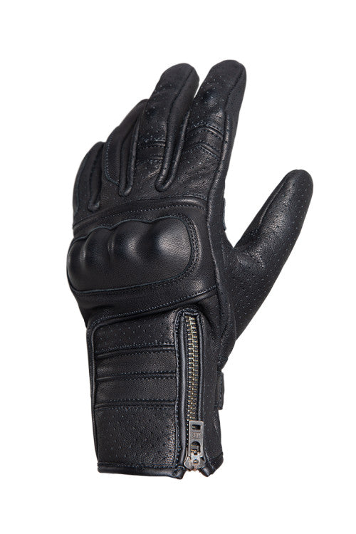 Guanto In Pelle Traforato Ora Black con Zip John Doe