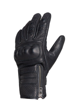 Guanto In Pelle Traforato Ora Black con Zip John Doe