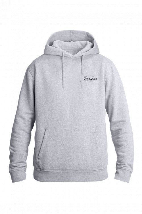 Hoodie Jd Lettering Grey Felpa con Cappuccio John Doe