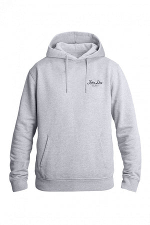 Hoodie Jd Lettering Grey Felpa con Cappuccio John Doe