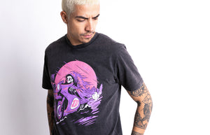 T-shirt Palm Fade Out Black John Doe